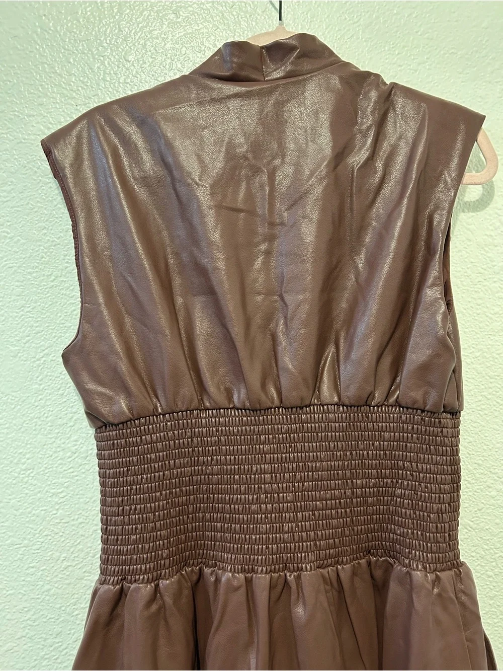 Anthropologie Brown Zip-Front Midi Dress